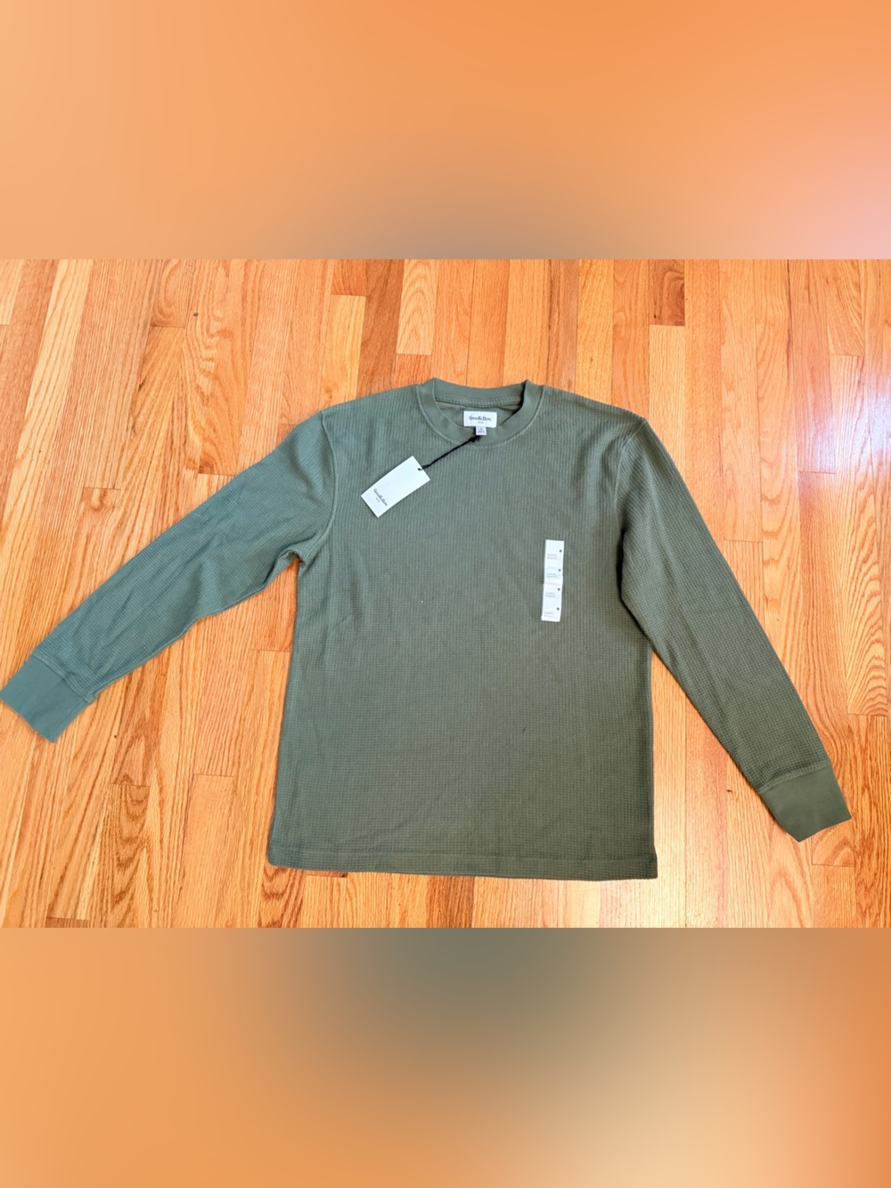 Goodfellow & Co Olive /pine Green Waffle-Knit Long Sleeve Shirt